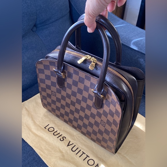 AUTHENTIC LOUIS VUITTON DAMIER EBENE TRIANA HANDBAG - Picture 4 of 12